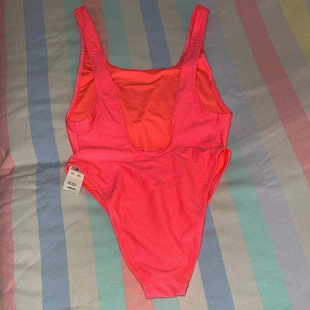Aerie Neon Pink High-Cut One-Piece - Picture 2 of 9